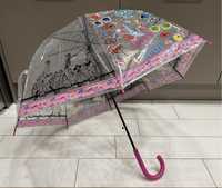 Зонт прозрачный (полуавтомат) - розовый