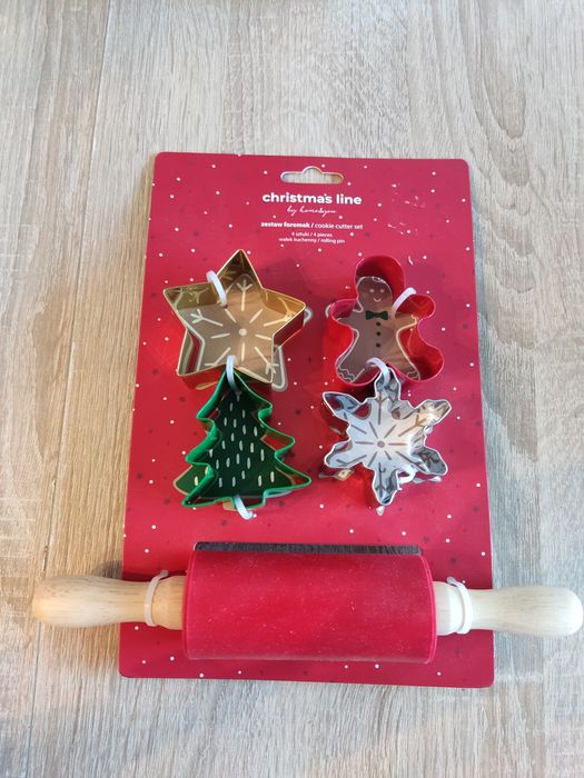 Zestaw do pieczenia dla dzieci, foremki świąteczne ciasteczka wałek