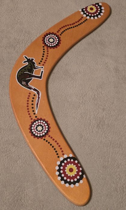 BUMERANG Pamiątka z Australii Kangur Aborygeni. Nowa Gwinea.