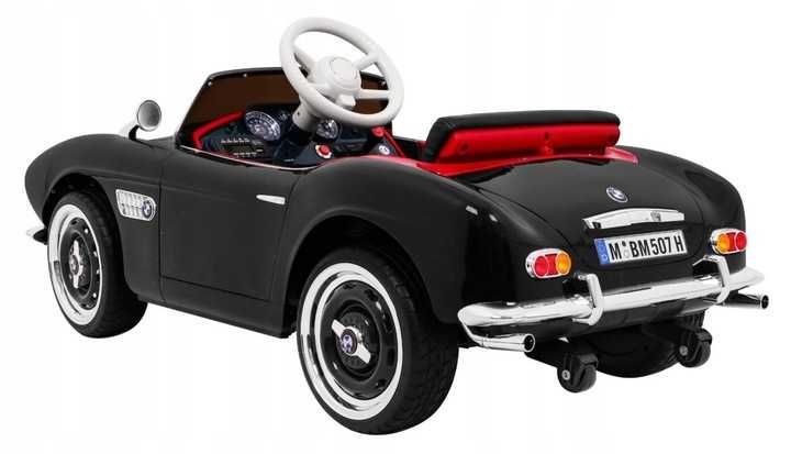 Samochód BMW 507 Retro elektryczny dla dzieci Czarny Audio LED Pilot