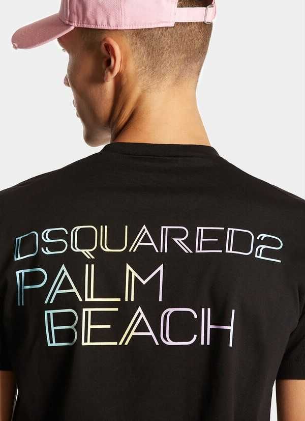 Dsquared2 czarny t-shirt Palm Beach rozmiar L new collection SS25
