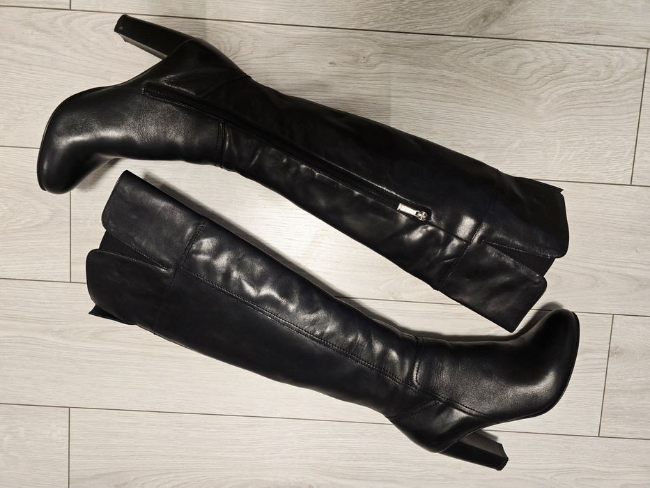 Długie kozaki Quazi CCC, skóra naturalna 39 rozmiar