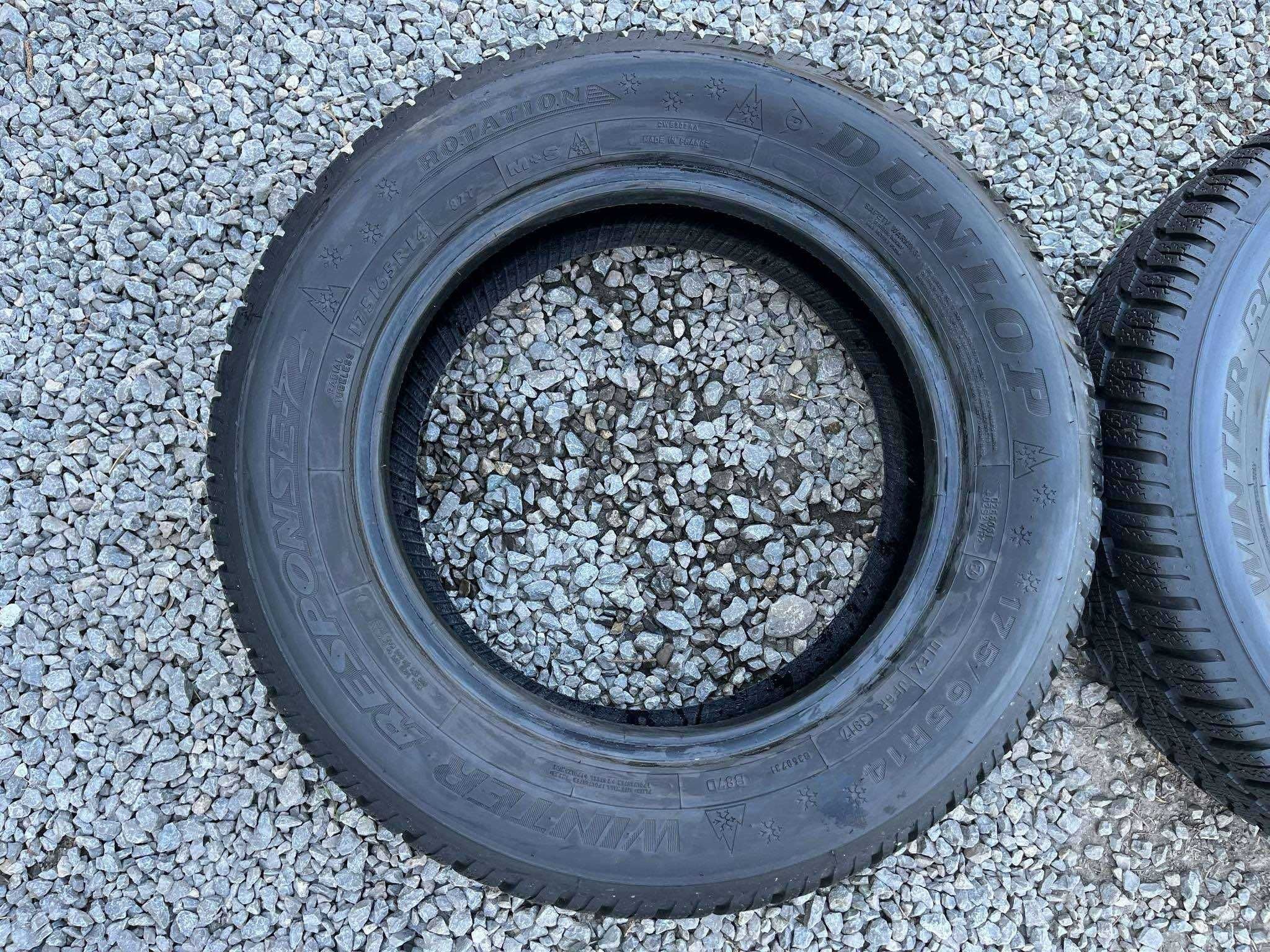 Opony 175/65R14 Dunlop Winter Response 2 Zima 2sztuki 7,30mm
