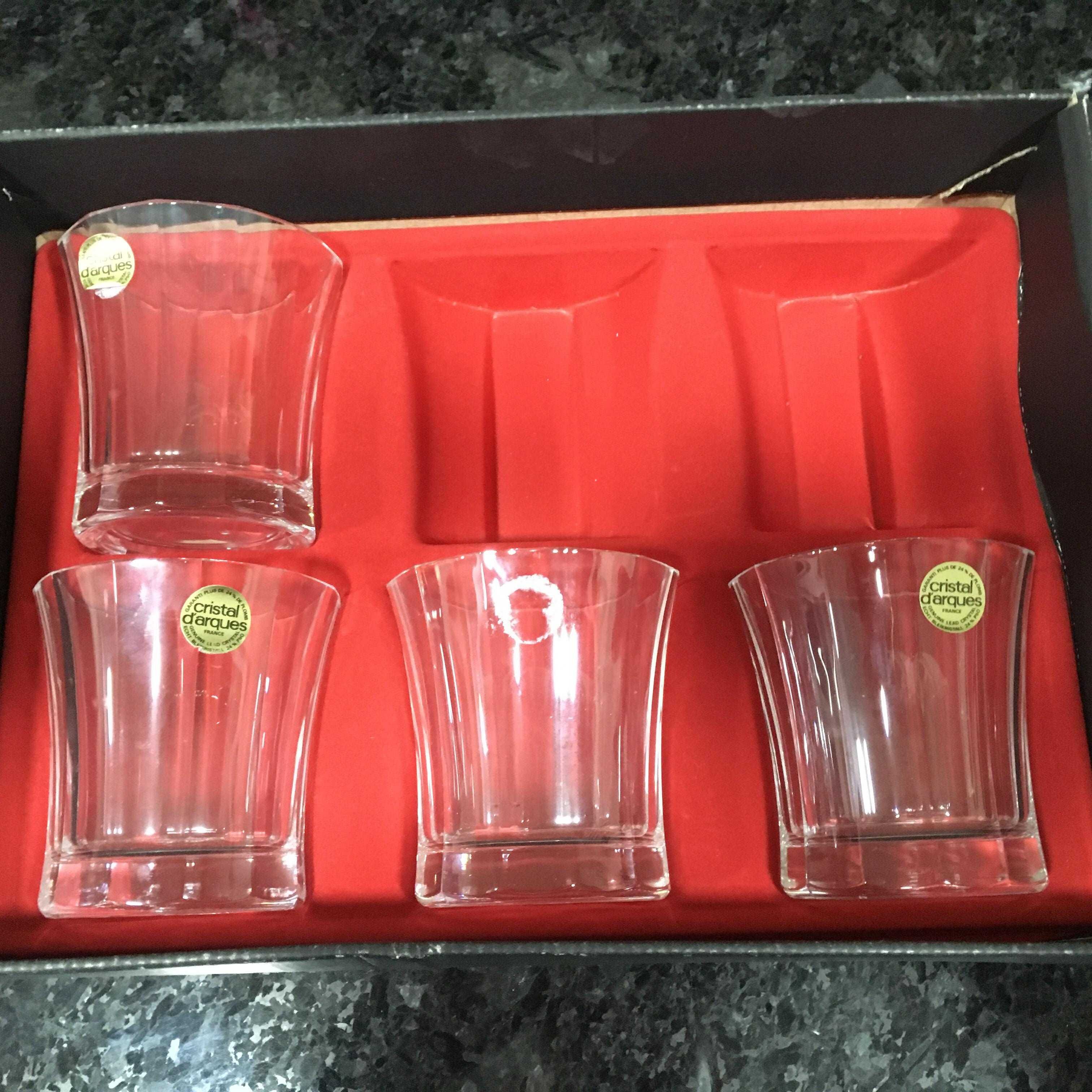 Conjunto 4 copos de cristal d'arques novos 29cl