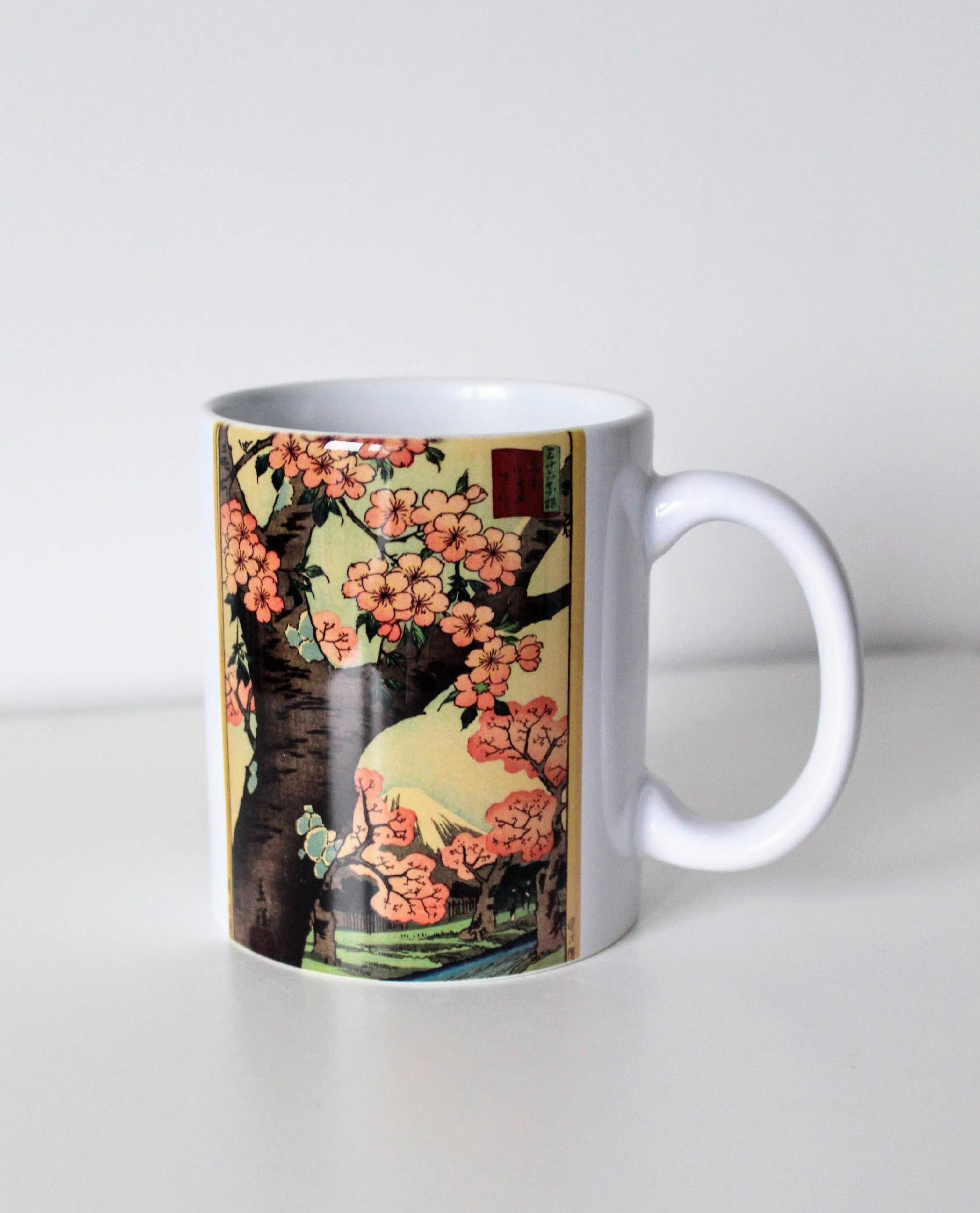 Kubek Kwitnąca wiśnia, japoński pejzaż, Hiroshige, 330ml
