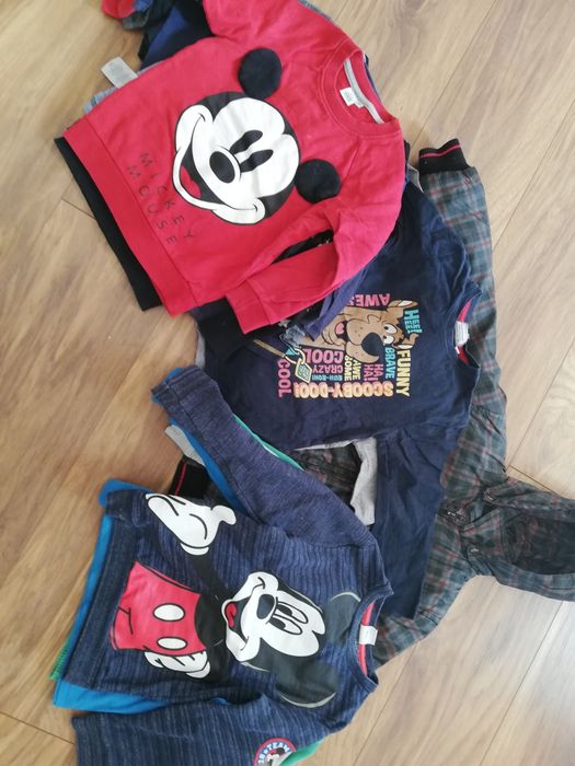 Paka zestaw 104 bluzy bluzki długi rękaw Mickey scooby
