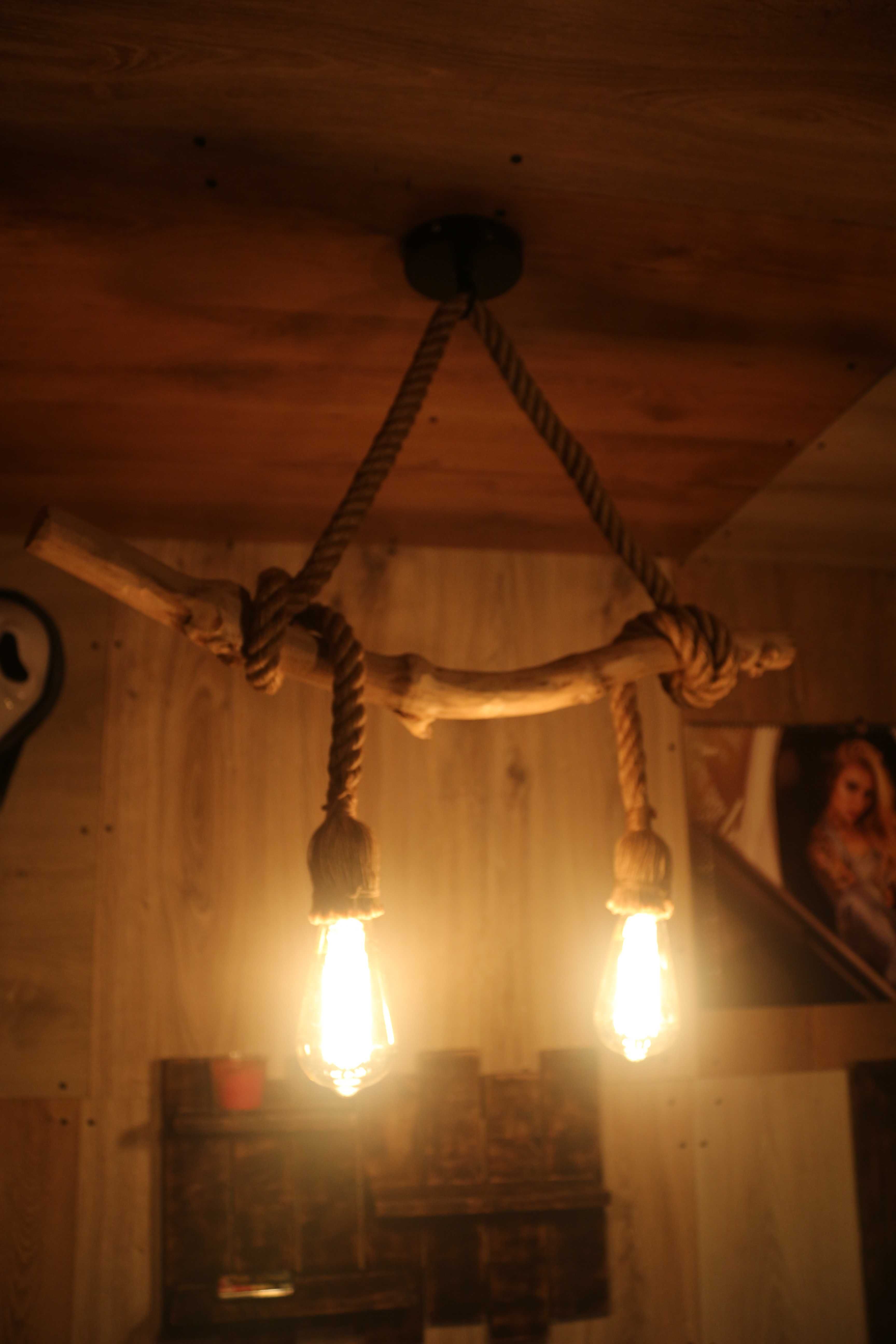 Lampa wisząca sznur, retro, vintage, okazja!