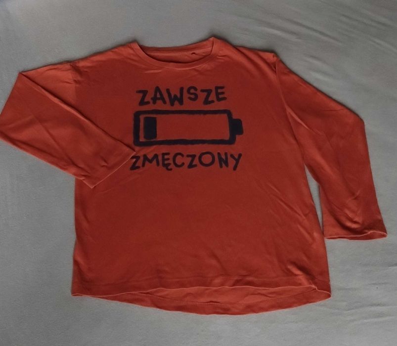 * bluzka brązowa rdzawa naklejka z baterią, * 134 * Cool Club, Smyk