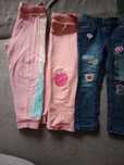 Zestaw spodni jeansy dresy 98