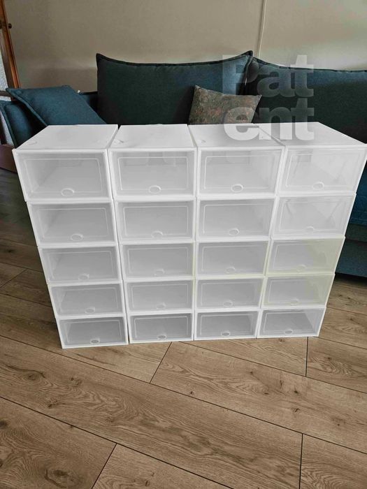 Pudełka 20 sztuk modułowe organizery białe do przechowywania zestaw