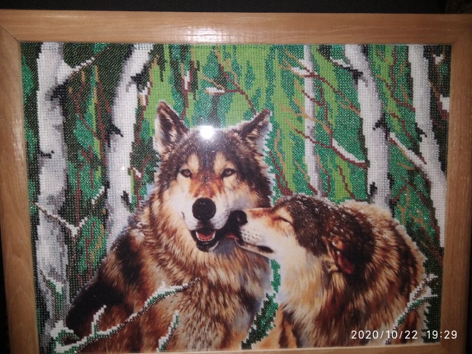 Картина ПАННО "Павлины" 2 варианта.: Часы!  бисером.Полная зашивка!