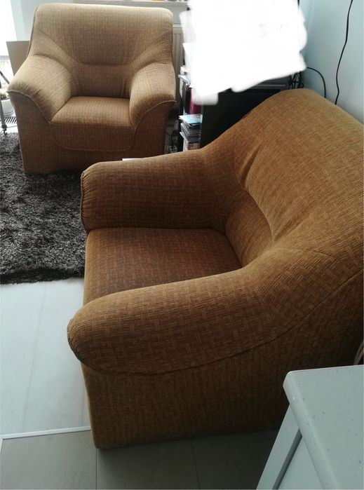 2 duże kolor musztardowy