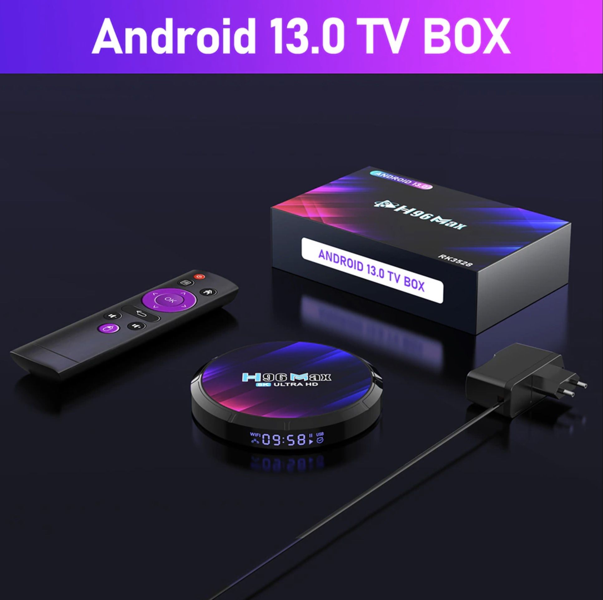 Топовая ТВ приставка H96 Max с Ultra HD 8K Android 13 wifi6 и 4гб/32гб