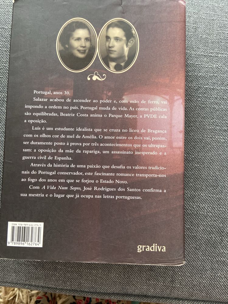 Livro- A vida num Sopro de José Rodrigues dos Santos