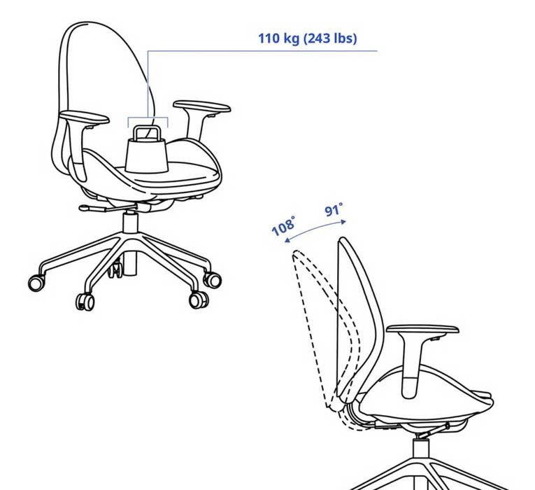 HATTEFJÄLL
Krzesło biurowe z podłokietnikami, Gunnared beżowy/biały