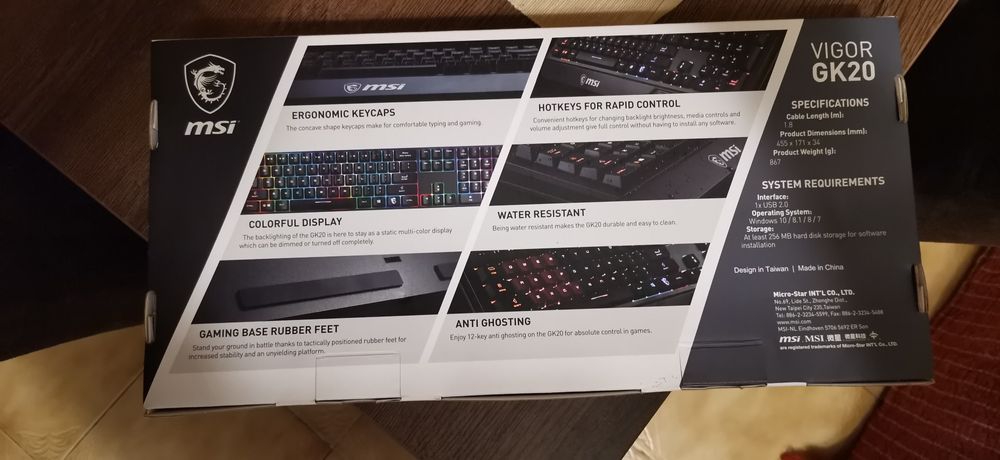 Teclado Gaming com Fios MSI RGB