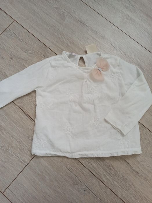 Biała bluzka z kokardą Zara r.86