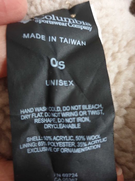 WEłniana czapka na kożuszku męska damska Columbia S