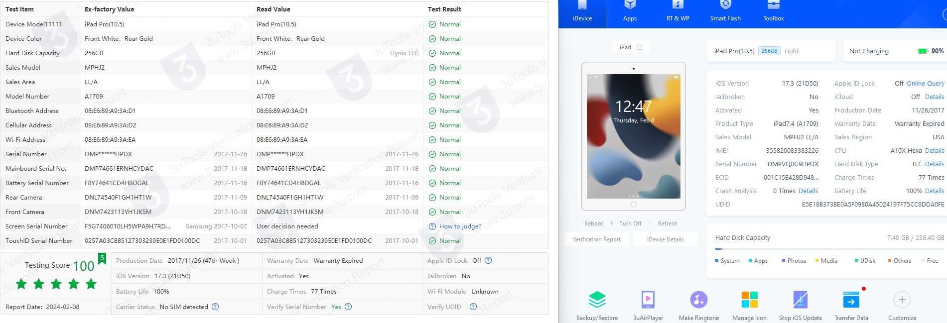 Apple iPad Pro 10.5 Wi-Fi + Cellular 256GB Space Grey (MPHG2) A1709