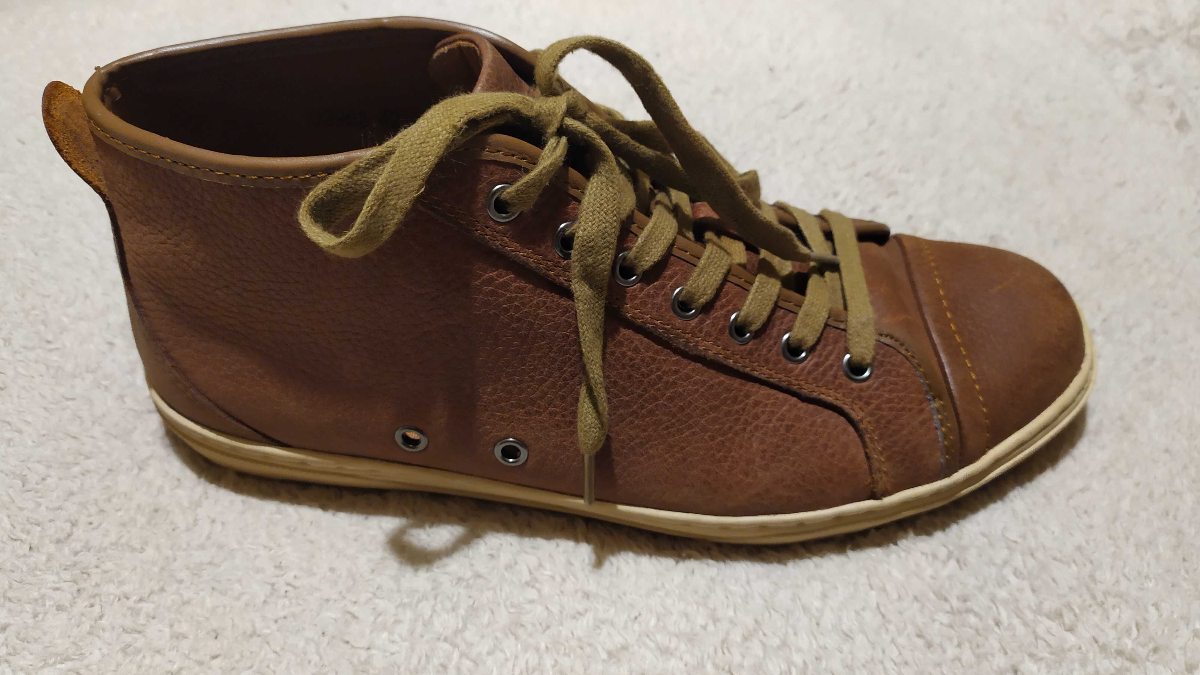 Buty męskie skórzane - wysokie sneakersy