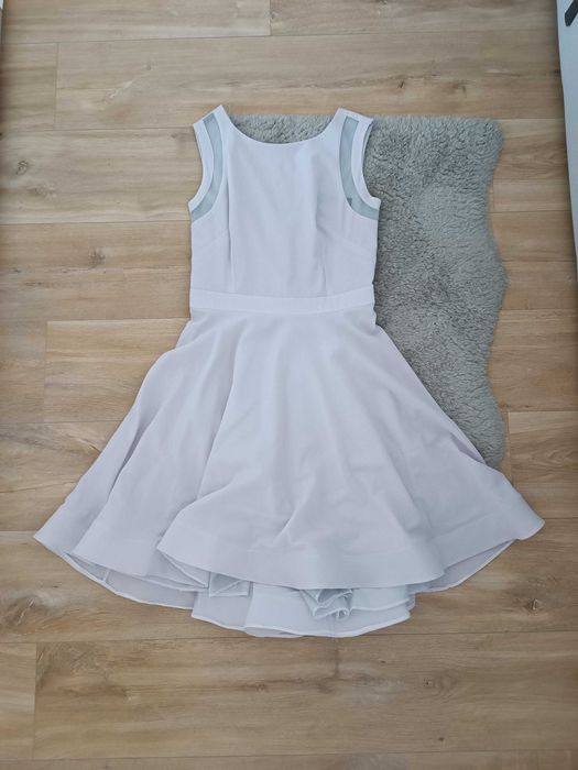 Sukienka na poprawiny wesele bal studniówkę brokatowa srebrna mini r S