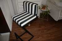 hoker barowy krzesło wysokie stołek stal paski tapicerowane