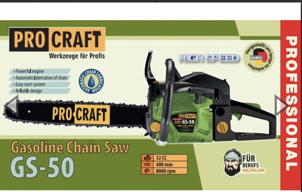 Бензопила Procraft ds50 (1+1)