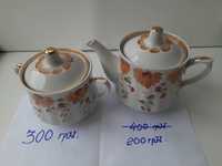 Ценителям посуды СССР - чайник и сахарница Добрушского з-да ( 70-е)