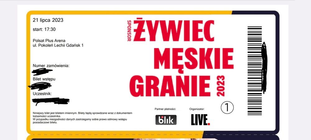 Bilet Męskie Granie Gdańsk 21.07.2023 piątek