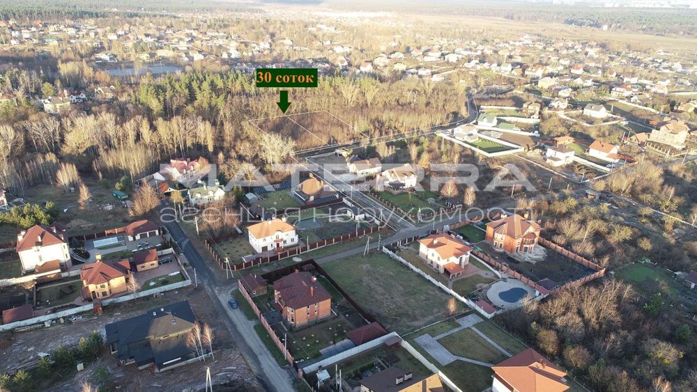 Гореничі продаж ділянки 30 соток з виходом в ліс
