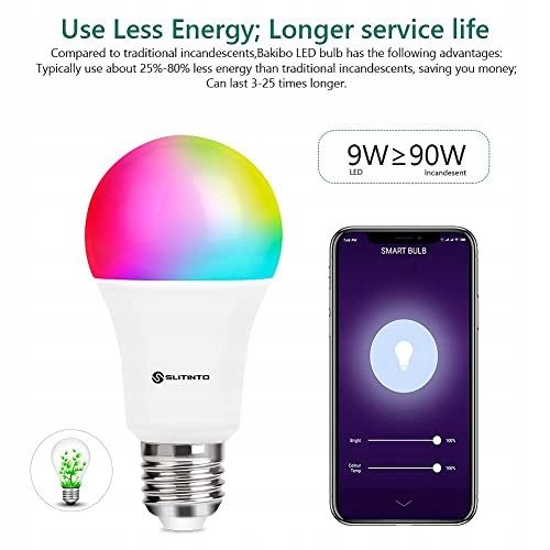 Żarówki Led smart Bakibo E27/9 W 2 sztuki