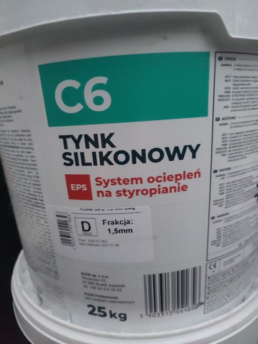 Tynk silikonowy szary,grafit-gr.1.5 10wiaderek