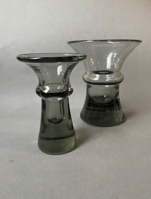 2szt INCO świecznik Horbowy zestaw kolorowe szkło PRL