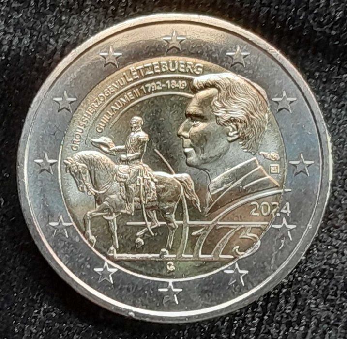 Монета 2 євро Люксембург 2024 "175 р. з дня смерті Герцога Віллема ІІ"