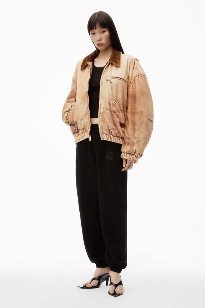 Штани Alexander Wang Puff Logo Sweatpant In Structured Terry Black