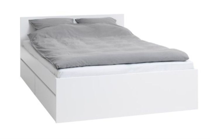 Łóżko białe z szufladami 160×200