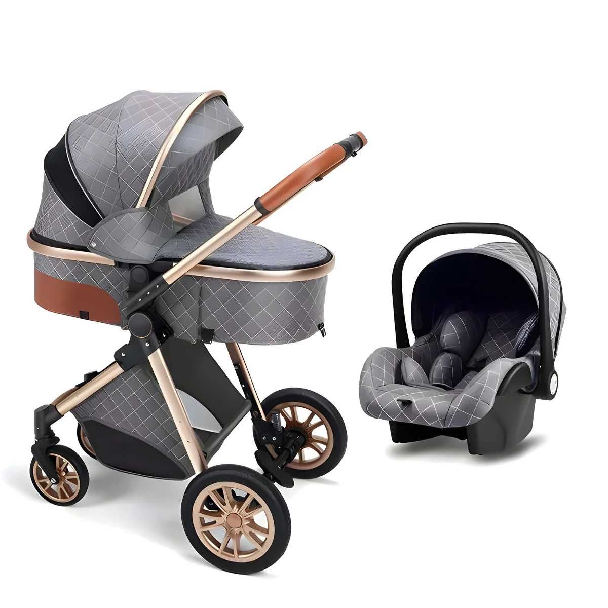 Trio LUXE - Cinza/Dourado - Novo em caixa C/Garantia