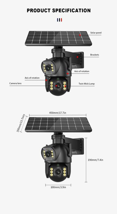Камера 4g на сім карту з 2 сонячними панелями
