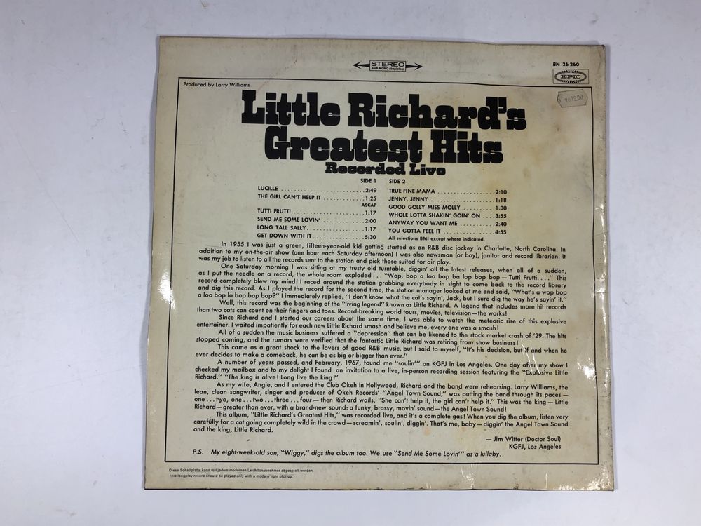 Little Richard’s Greatest Hits - Germany 1967 press