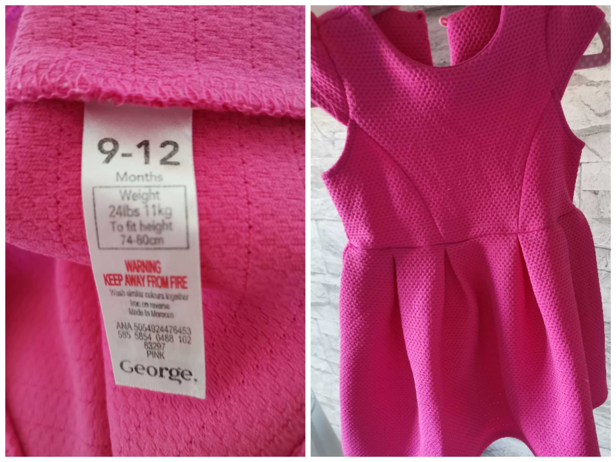 Sukienka różowa 74-80 George