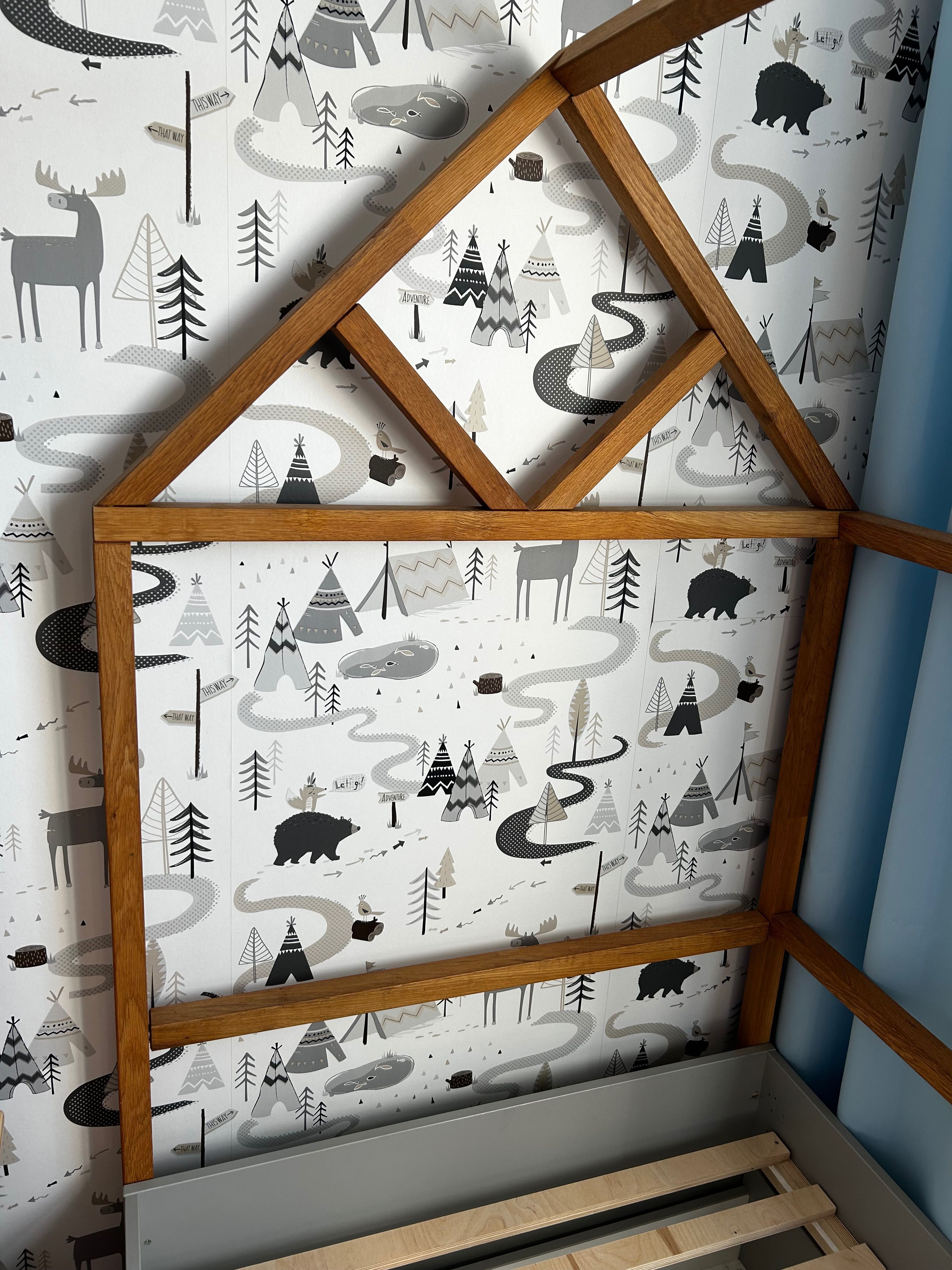 Łóżko  drewniany domek 90x200 plus skrzynia