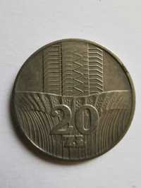 Moneta 20 złotych z 1974 PRL Wieżowiec i kłosy