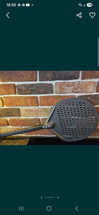 Aluminiową łopata perforowana do pizzy chleba