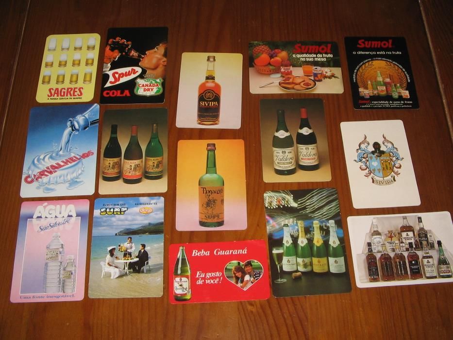 Calendários de bolso (30) tema bebidas de 1975 a 1994