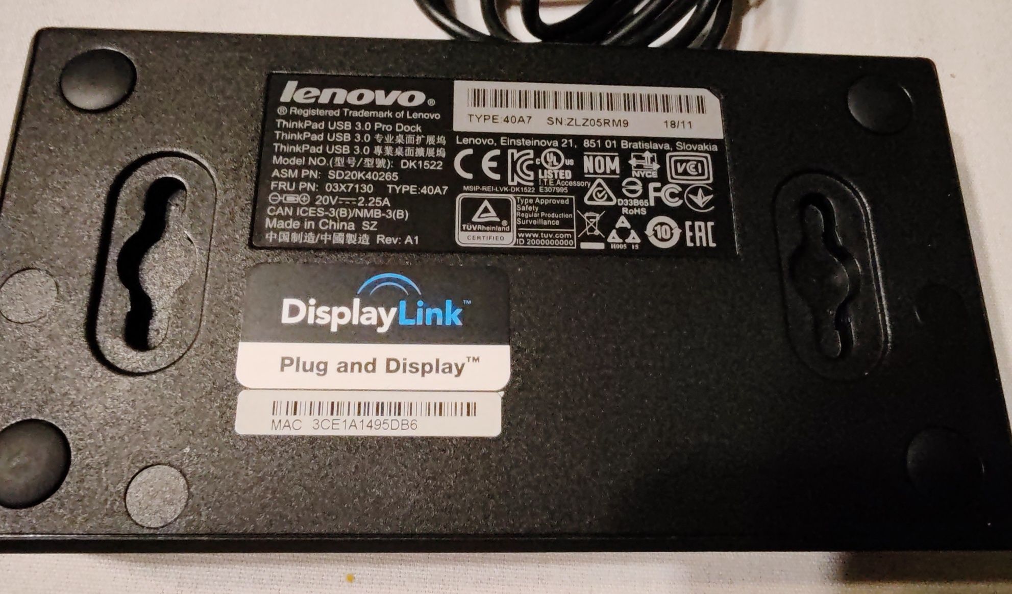 Stacja dokująca hub Lenovo Display Link