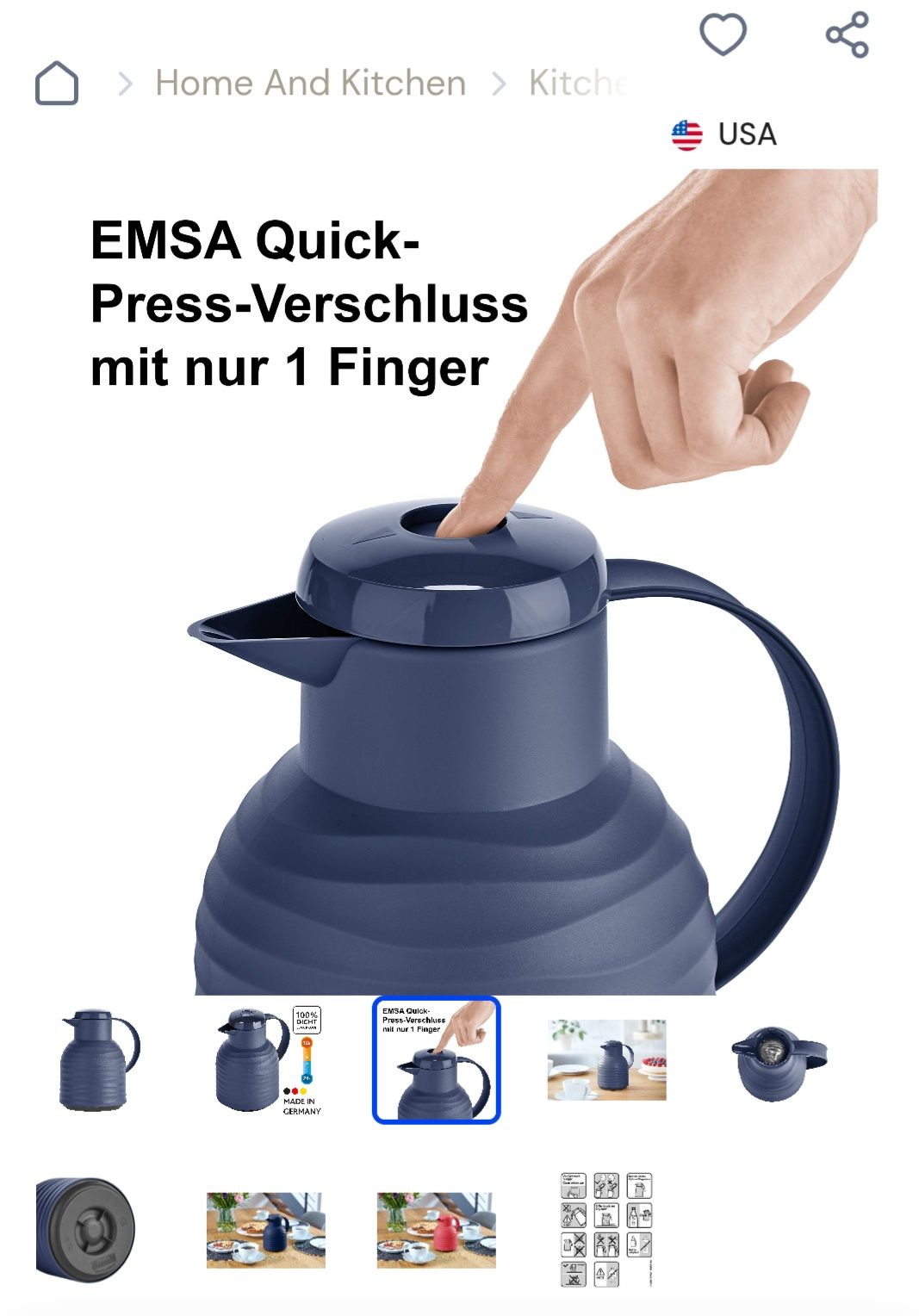 Термочайник Emsa Samba Wave, 1 л