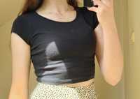 Czarny crop top FB Sister rozmiar S