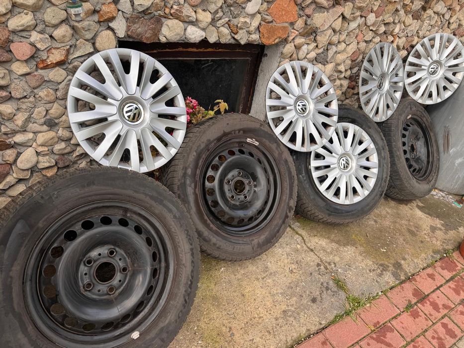 Koła vw 195/65 15R zimowe Touran 5x112 golf polo seat skoda + kołpaki