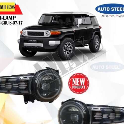 Фары поворотники LED Toyota FJ Cruiser оптика головного вида