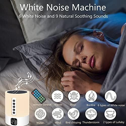 Bluetooth СЕНСОРНА Колонка Білий Шум Нічник світильник RGB, FM +пульт